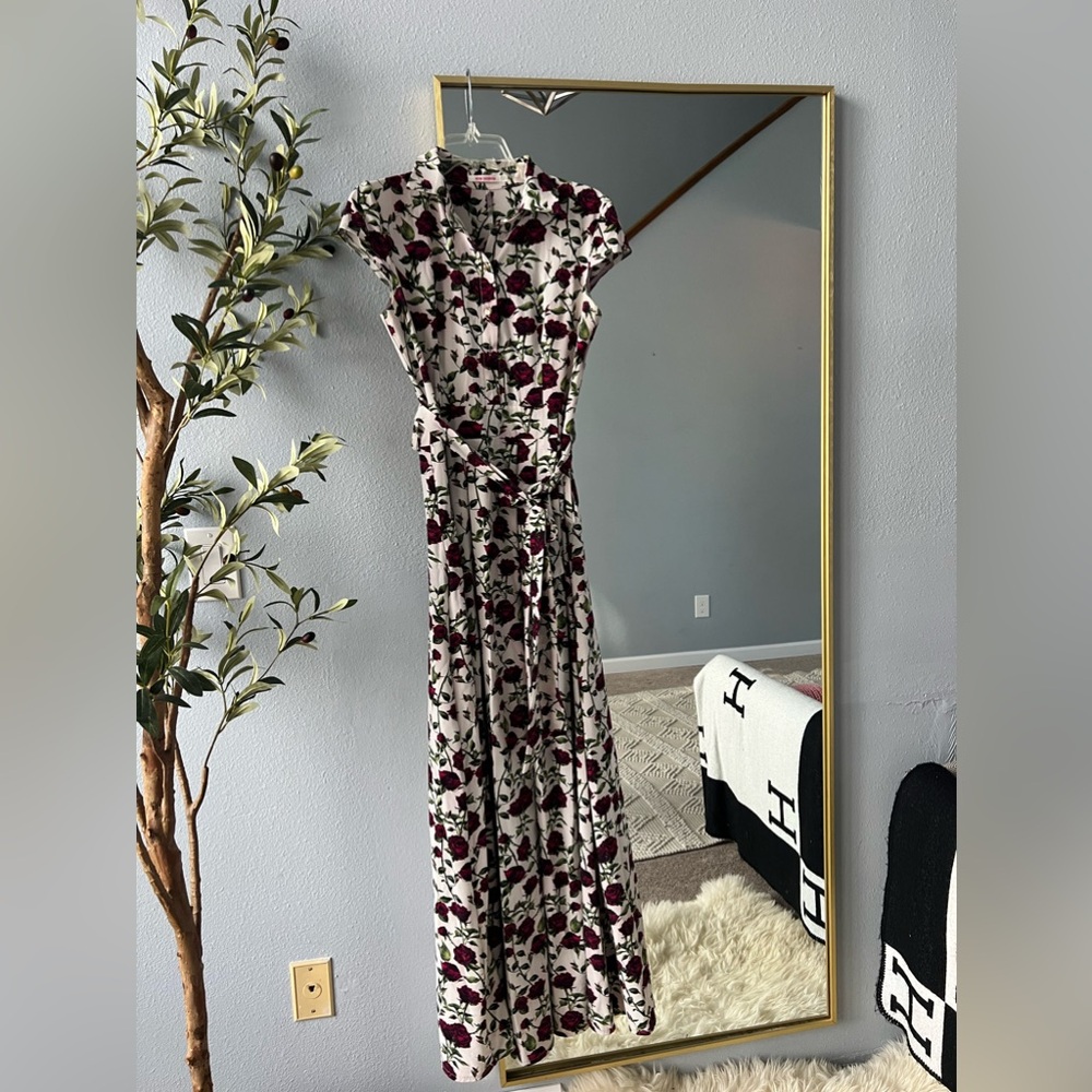 Roses print maxi dress